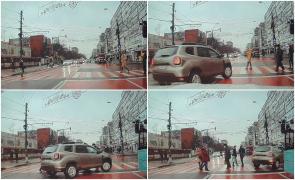 Un şofer depăşeşte pe contrasens coloana oprită la trecere şi face slalom printre pietoni, în Galaţi