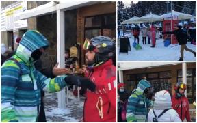 Salvamontist bruscat pe pârtie, la Bușteni, după ce un turist a aruncat cu vin într-o ambulanță. ”Alo, ne-a speriat copiii!”