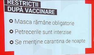 Masca rămâne obligatorie, chiar şi după după vaccinarea anti-Covid. La fel şi alte restricţii