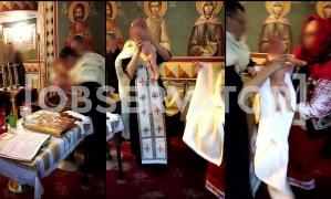 Primele imagini cu momentul în care bebelușul din Suceava, care a murit după botez, este băgat în cristelniță