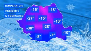 Vreme siberiană în România: temperatura a coborât cu 24 de grade în 24 de ore. Când scăpăm de frig