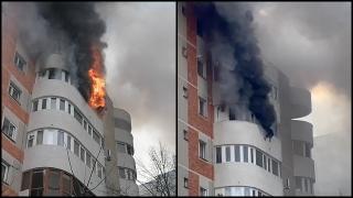 Apartament în flăcări în Constanța. O femeie a căzut de la etajul 6, încercând să scape de incendiu