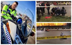 Ionuț, polițistul mort în accidentul de la Palatul Parlamentului, avea 30 de ani. Colegii au venit să-i aprindă lumânări
