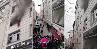 O mamă din Turcia şi-a aruncat copiii pe geam, ca să-i salveze din apartamentul în flăcări. Vecinii i-au prins cu păturile