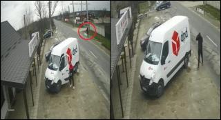 O mașină de curierat a fost atacată în timp ce curierul livra un pachet, la Corbii Mari