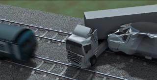 Animaţie grafică. Cum a fost spulberat TIR-ul de cele două trenuri, la Roşieşti