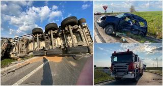 Accident cumplit pe centura Alexandriei, după ce un şofer a intrat pe contrasens, fără să observe TIR-ul din intersecţie