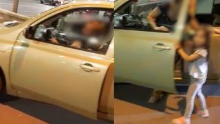 Copil la volan, cu maşina prin Bucureşti. O tânără pe role a filmat imaginile scandaloase