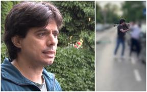 Profesor filmat când lovește cu picioarele un adolescent pe stradă, în București. Victima ar fi fiul ambasadorului Emil Hurezeanu. ”Bă, ia mâna de pe el! Are 13 ani!”