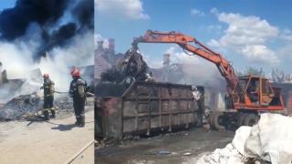 Un alt depozit de deșeuri a luat foc în oraşul Bocşa din Caraş-Severin. Intervenția pompierilor a fost cu emoții