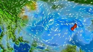 Animație grafică: Se rup norii în România, din cauza ciclonului din Marea Neagră. Va ploua într-o zi cât pentru o lună