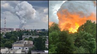 Explozii succesive urmate de un incendiu uriaș, la un depozit din Constanța. Fumul este vizibil de la kilometri distanță