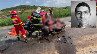 Lacrimi pentru preotul Cristian, mort în accidentul din Cluj: "Era de o bunătate şi de o credinţă desăvârşită. Va rămâne mereu în inimile noastre"
