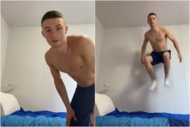 Un gimmnast irlandez a testat patul de carton din satul olimpic pentru a arăta că nu este ”anti-sex”. VIDEO