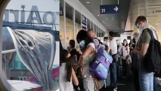 Zeci de români au rămas blocaţi pe un aeroport din Elveţia după ce avionul a lovit cu aripa o scară mobilă