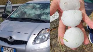 Haos în Italia: Sute de mașini avariate, după un "bombardament" cu grindină uriașă. "Un dezastru, delir ce era acolo!"