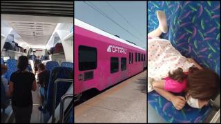 "Vă rugăm să ne ajutați!" Pasageri blocați cu orele într-un tren încins la soare, din cauza accidentului de la Fetești