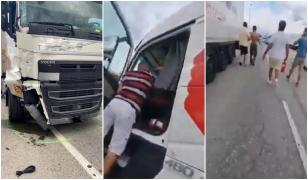 Mai mulți români au oprit un șofer de TIR beat, care a ucis un om, în Spania: "Sari pe el"