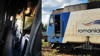 Incendiu pe calea ferată. Locomotiva unui tren de pasageri în care se aflau 80 de persoane a luat foc în gara din Găeşti