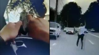 "Oprește că trag!" Momentul în care șoferul beat și drogat cu cocaină și barbiturice a fost prins de polițiști, în Constanța