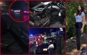 Momentul impactului dintre cele două BMW-uri, în care o adolescentă de 14 ani şi-a pierdut viaţa, surprins de o cameră de supraveghere. Tânăra nu a avut nicio şansă