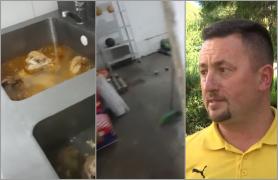 Camere infecte, bucătărie neagră de mâzgă şi băi insalubre, într-o tabără de copii din Costineşti. "Vasele nu sunt spălate, doar date cu jetul"