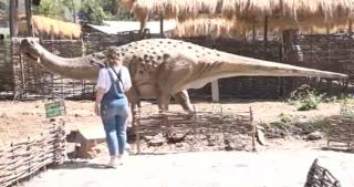 O nouă distracție pe litoral pentru copii. Dinozaurii în mărime naturală "au prins viață" la Neptun