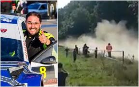 Filmul accidentului violent de la Raliul Iașiului. Unul dintre cei mai buni piloţi ai României ar fi pierdut controlul volanului şi a intrat într-un cap de pod