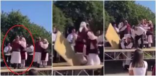Doi dansatori au căzut sub scenă, la Zilele Călineștiului, în Maramureș. În loc să-și ajute colegii, celelalte perechi au continuat să presteze