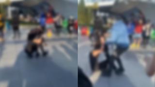 S-au păruit şi s-au bătut în plină zi, în faţa trecătorilor: "Dă-i! Aşa! Hai că ai înroşit-o!"