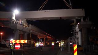 Pasajul de la Domneşti: Circulaţia pe Centura Capitalei, închisă azi-noapte pentru montarea grinzilor principale la Pasajul Domnești