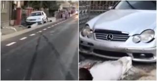 Un tânăr de 26 de ani, fără permis, a băgat în spital două persoane. A lovit în plin banca pe care stăteau