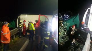 Șofer de TIR strivit sub cabină, în Călimănești, după ce s-a răsturnat cu camionul. Paramedicii n-au putut decât să constate decesul