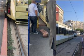 Haos în traficul din Capitală. În stația de la Gheorghe Șincai au fost scoase bordurile pentru că nu încăpeau tramvaiele liniei 1, deviate de un accident