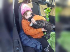 Imagini cu fetița de 9 ani din Dolj, găsită după o noapte petrecută pe câmp, cu un cățeluș lângă ea. ”Nu o certați, lăsați-o!”