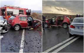 O femeie de 47 de ani şi-a pierdut viaţa într-un accident rutier, în Cluj. Maşina în care era pasager a fost lovită în plin de un alt autoturism