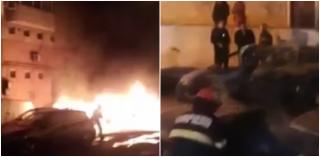 Flăcările şi exploziile puternice i-au speriat pe gălățeni, după ce mai multe mașini au luat foc: ''Nici n-am putut să ieşim din bloc, uşile sunt topite''