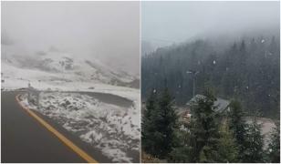 Ninsori abundente pe Transfăgărăşan. La cota 2000, totul este acoperit de zăpadă
