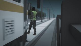 ANIMAŢIE GRAFICĂ. Cum s-a produs accidentul de tramvai din Capitală, când un bărbat a fost lovit în plin. Omul nu a conştientizat nicio clipă pericolul