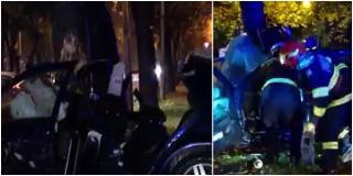 ''Nu se poate descrie în cuvinte ce am văzut acolo''. Adolescenţi scoşi dintre fiarele contorsionate, după ce un începător a intrat cu maşina într-un copac, în Capitală