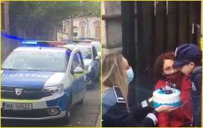 Poliţiştii Secţiei 10 Poliţie din Bucureşti au descins „în forţă” la un băieţel de 5 ani. Ştefan a avut parte de cea mai mare surpriză de ziua sa