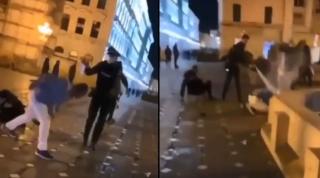 "Dă-i cu spray-ul!" Scandalagiul din Timișoara băuse 2 sticle de coniac, înainte de a-i lua la bătaie pe polițiști. Trecătorii s-au strâns ca la spectacol