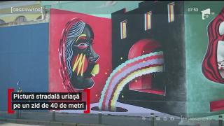 Prietenia dintre Cluj-Napoca şi Nantes, celebrată printr-o pictură murală uriaşă realizată pe o stradă din centrul oraşului
