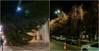 Marile oraşe se pregătesc de sărbători. În timp ce în Piaţa Sfatului a fost adus bradul de Crăciun, la Bucureşti s-au montat primele luminiţe