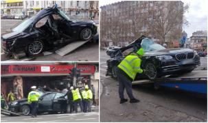 Un șofer din Bucureşti, care era băut şi drogat, a ajuns cu BMW-ul într-un stâlp, după o urmărire ca în filme
