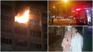 Bătrân mort în garsoniera mistuită de flăcări, în Galați. Zeci de oameni evacuați în frig, în toiul nopţii, după ce fumul a inundat întreaga scară