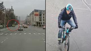 Momentul tragic în care profesorul Radu Bălan este ucis, pe un trotuar din Cluj-Napoca