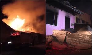 ''L-am auzit vorbind în ogradă: Vă dau foc!'' Un vasluian ar fi făcut focul în mijlocul locuinţei, apoi a fugit. Incendiul s-a extins la trei case