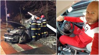 A murit într-un Audi A5 strivit de stâlp, în fața sediului Jandarmeriei. Accident cumplit pe o stradă din Galați