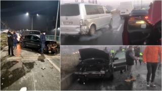 20 de maşini s-au ciocnit în lanţ pe un pod din Capitală. De vină ar fi aspersoarele pornite la temperaturi de îngheţ